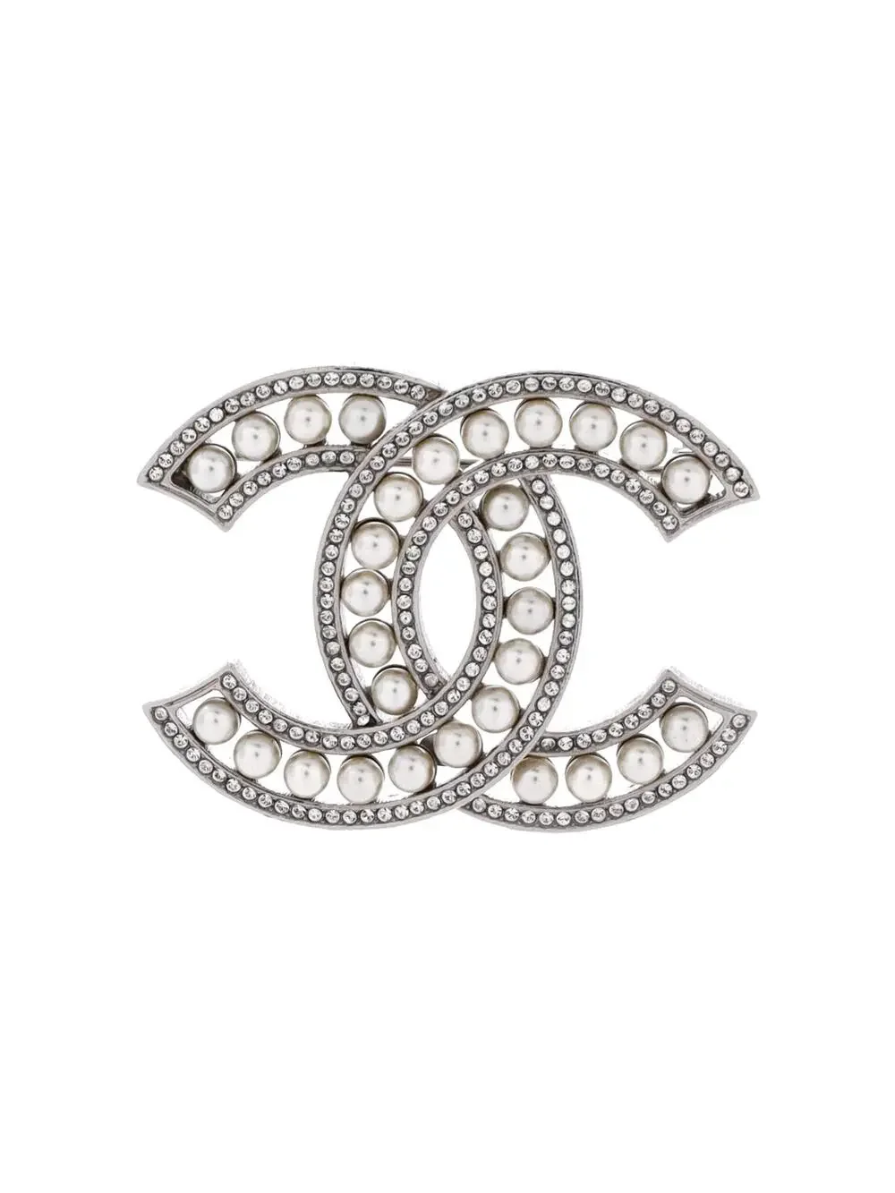 Chanel Cc Brooch Metal With Crystals #259248C82B